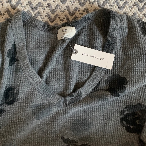 🔆NWT Anthropologie T.la Waffle Long Sleeve Tee - Picture 4 of 4